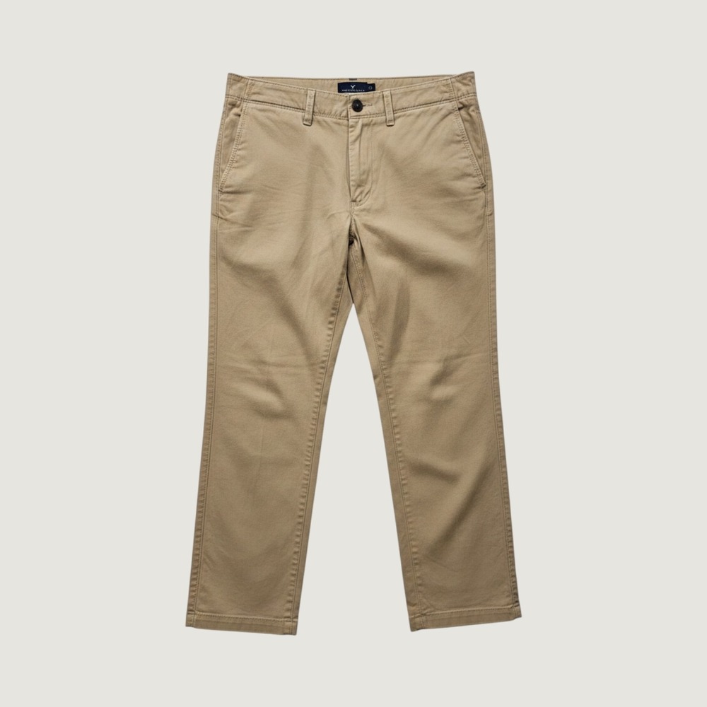 American Eagle Men's Relaxed Straight Chino Casual Pants Beige Size 34x30